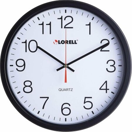 LORELL 12.5 in. Slimline Quartz Wall Clock - Black LO465697